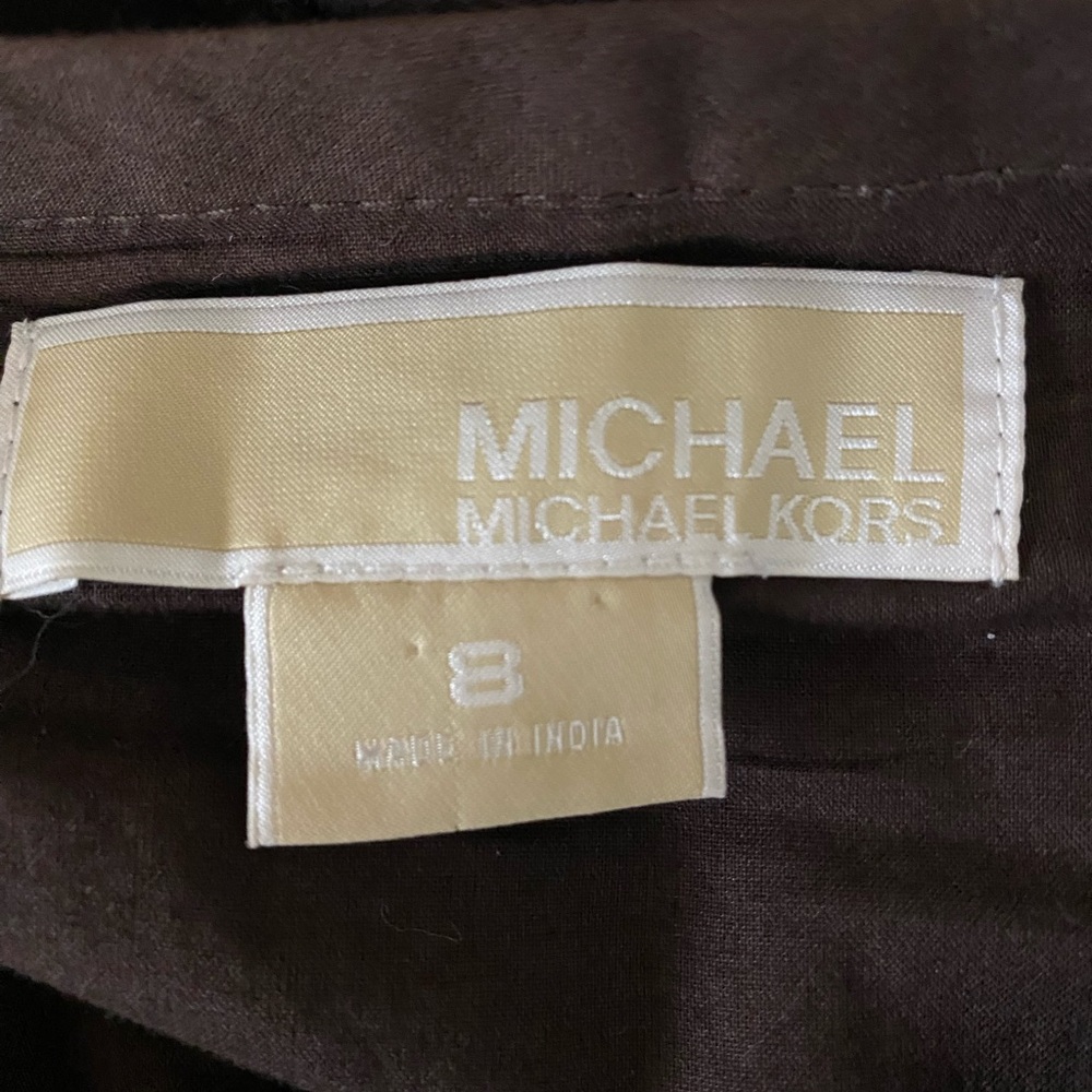 Michael Kors Women's Aline Midi Skirt Chocolate Brown Lined Sz 8 Layered (Flawed - Picture 6 of 11